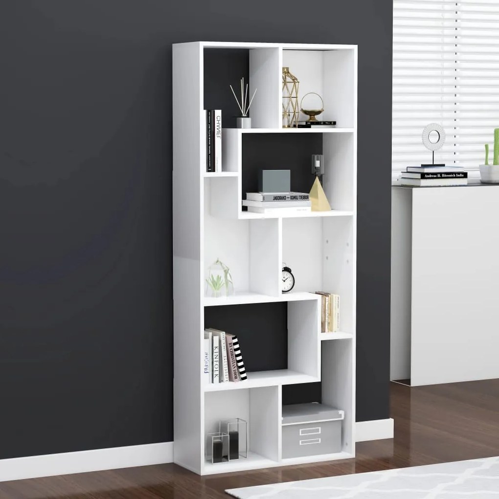 801877 vidaXL Estante 67x24x161 cm contraplacado branco
