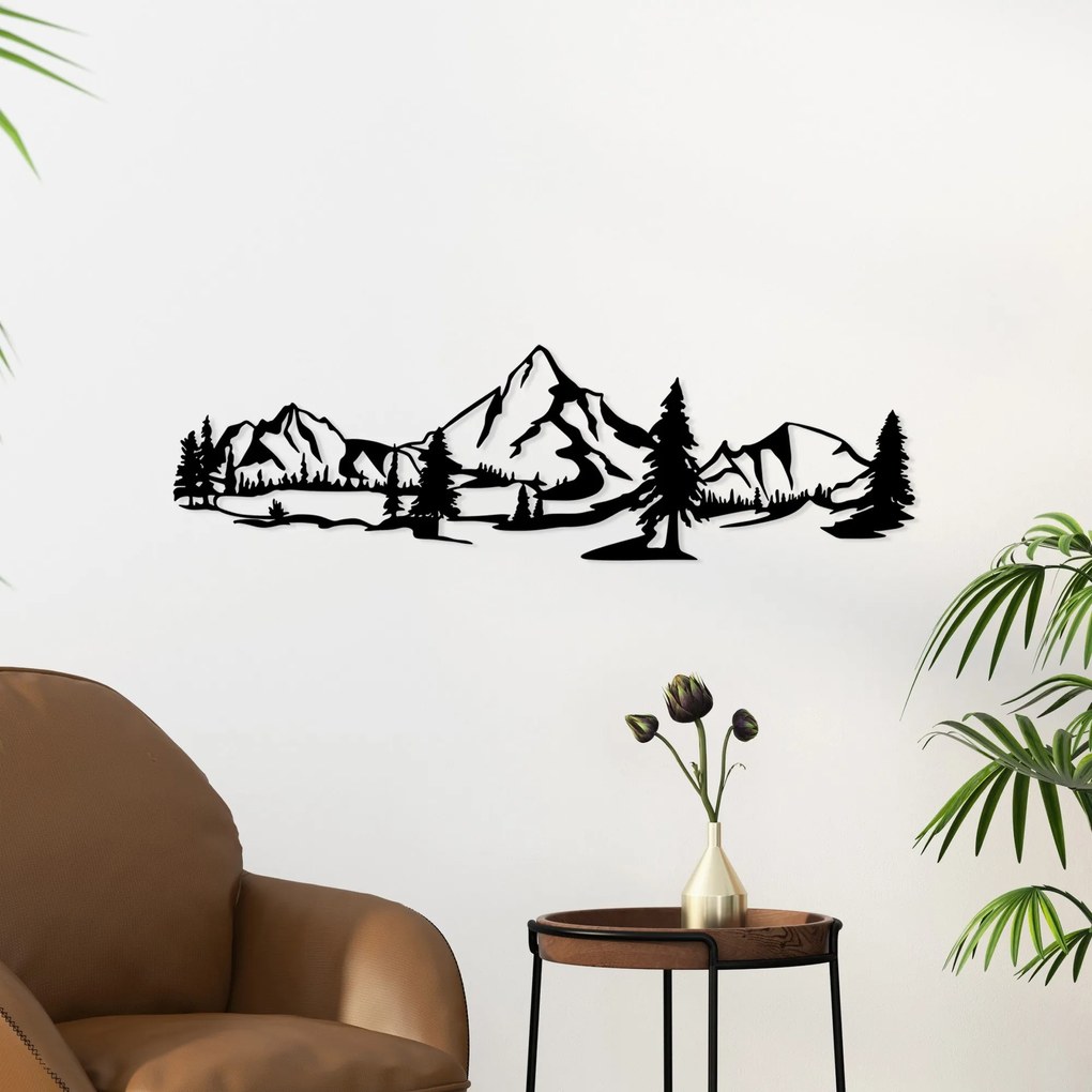 Acessório Decorativo de Parede Landscape 4 – Preto – 20 x 70 cm