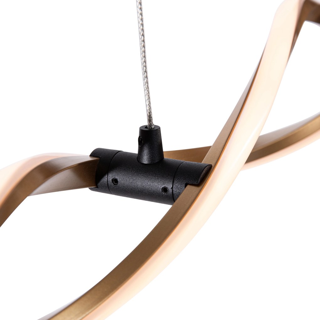 Candeeiro de suspensão design dourado com LED regulável - Zina Design