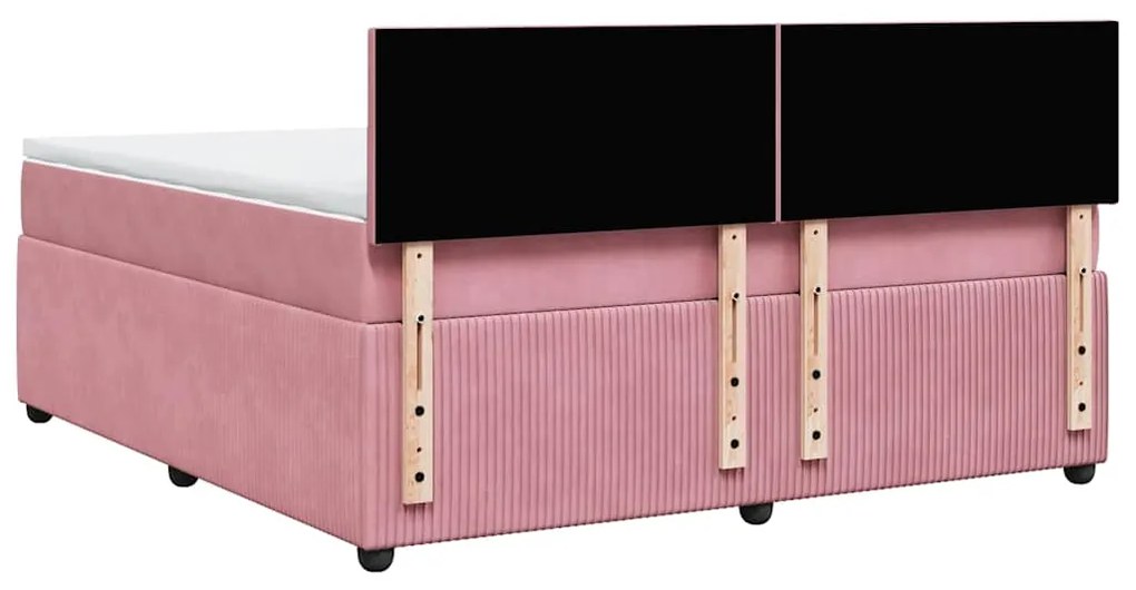Cama com molas/colchão 180x200 cm veludo rosa