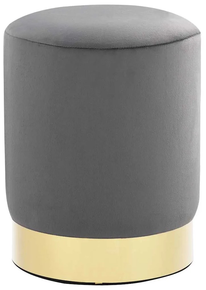 vidaXL Banco 28 x 36 cm veludo cinzento-escuro e dourado