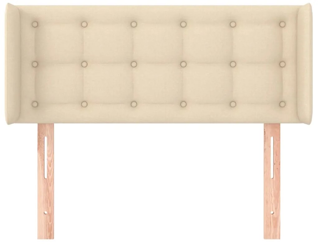 Cabeceira de cama c/ abas tecido 103x16x78/88 cm creme