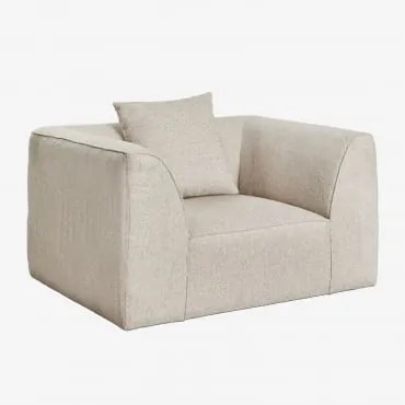 Poltrona Estofada Cardea Bouclé Creme Bege - Sklum
