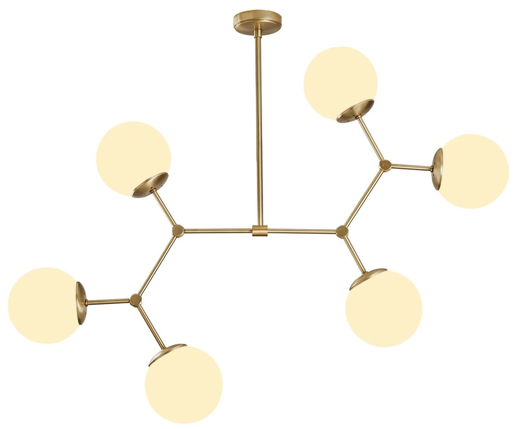 Candeeiro Damar – Amarelo e Branco – 100 x 58 cm