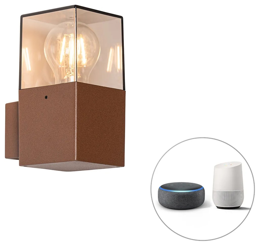 Candeeiro de parede exterior inteligente castanho ferrugem IP44 com Wi-Fi P45 - Dinamarca