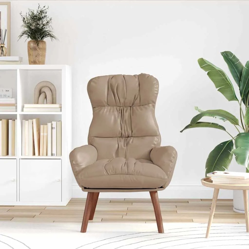 Cadeira Relaxante vidaXL Cappuccino em Couro Sintético
