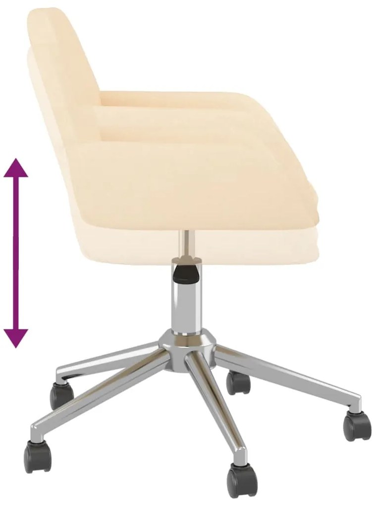 Cadeiras de jantar giratórias 2 pcs tecido cor creme