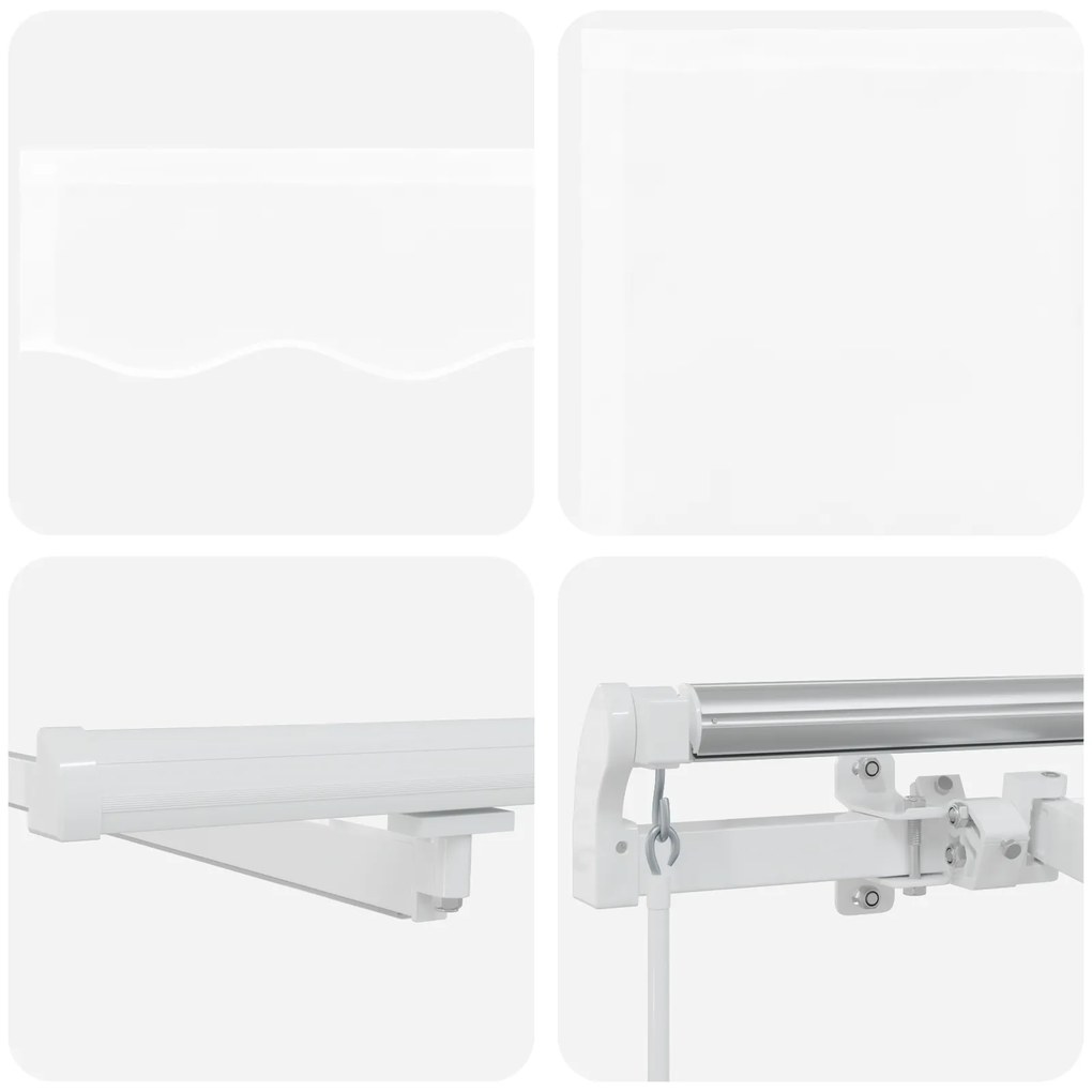 Toldo Retrátil Manual com LED Branco 500x350 cm