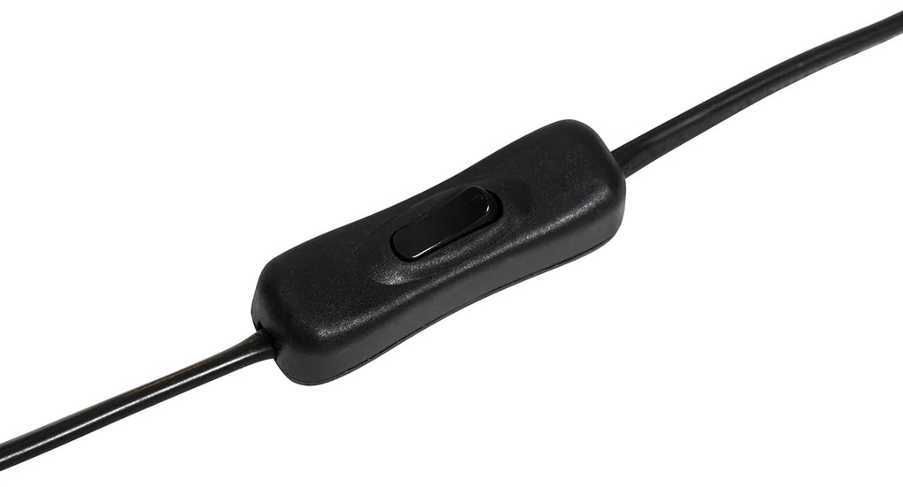 Candeeiro de mesa design preto com abajur em tecido cinzento claro 35 cm - Alisia