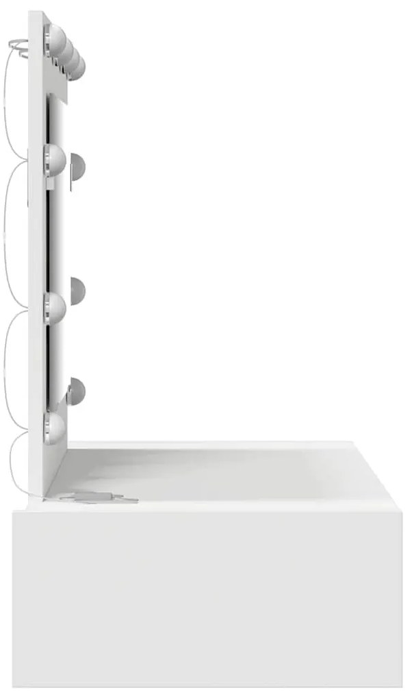 Mesa de Maquiagem Suspensa com Luzes LED - Branca