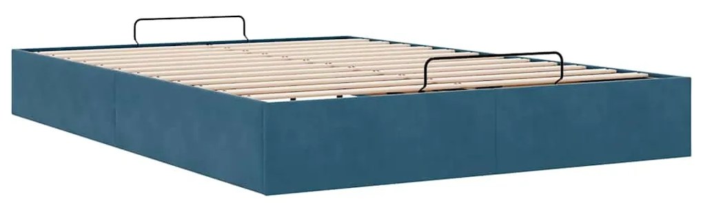 Estrutura de cama otomana sem colchão 140x190 cm azul escuro
