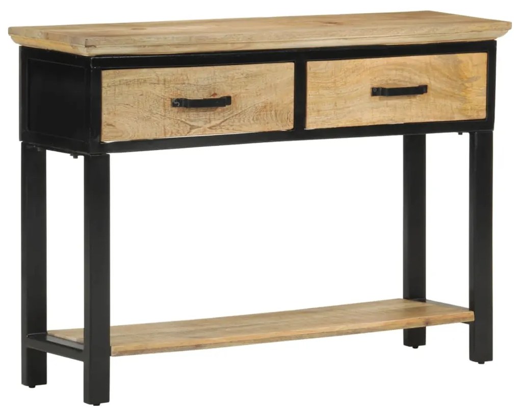 Mesa consola 110x30x75 cm madeira de mangueira áspera maciça