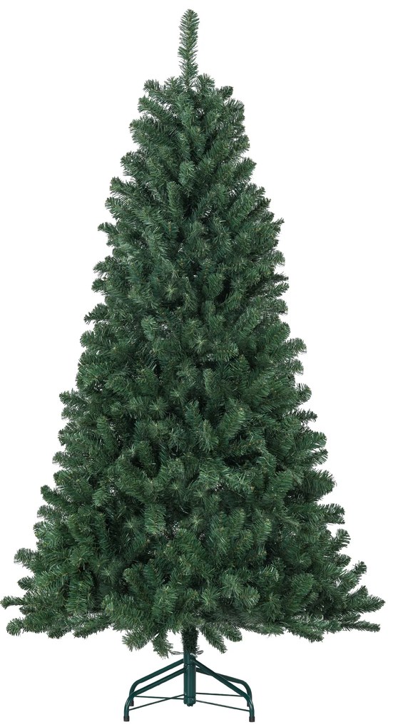 HOMCOM Árvore de Natal Artificial 180 cm com 760 Ramos  e Base Dobrável Árvore de Natal Verde | Aosom Portugal