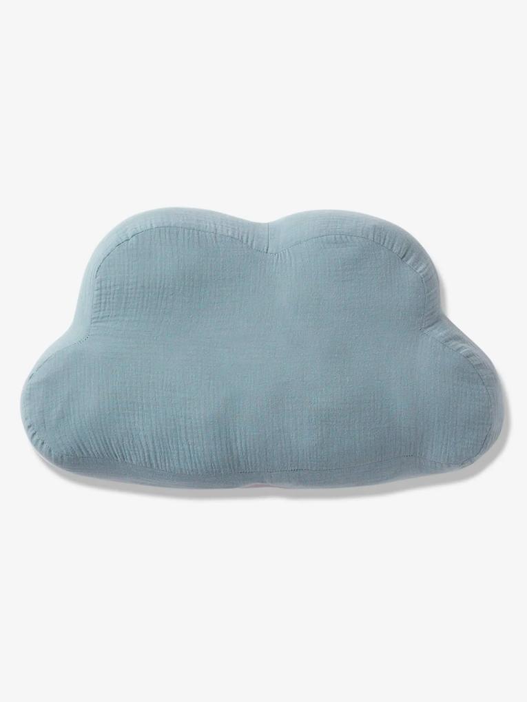 Almofada personalizável em gaze de algodão, Nuvem verde medio liso