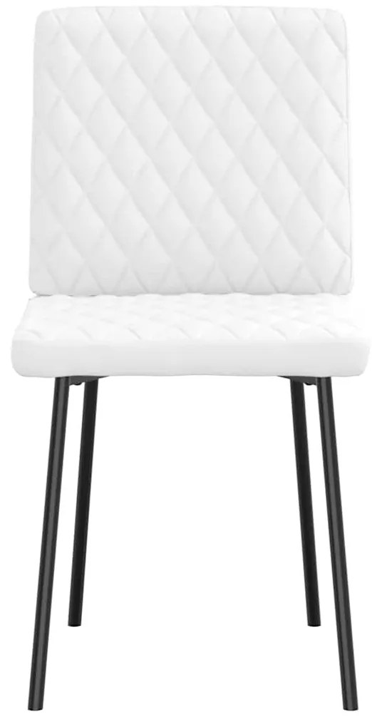 Cadeiras de jantar 2 pcs couro artificial branco