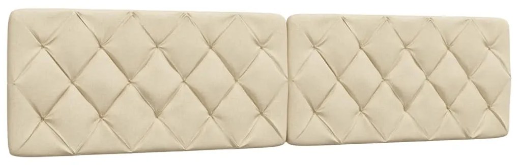 Estrutura de cama sem colchão 200x200 cm tecido cor creme