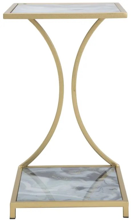 MESA APOIO GLAM 40X35X60 CM DOURADA E MULTICOLORIDA