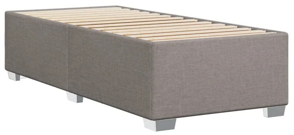 Estrutura de cama 100x200 cm tecido cinza-acastanhado