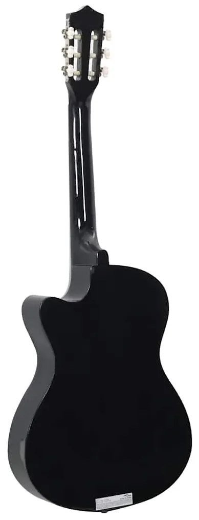12 pcs conjunto de guitarra clássica com 6 cordas 38" preto