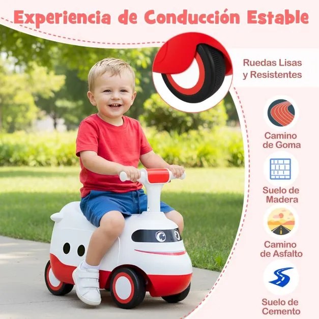 Andarilho para crianças pequenas 50 x 25,5 x 40 cm com buzina e arrumação branco
