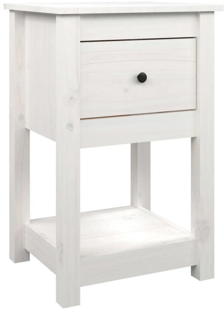 Mesas de cabeceira 2 pcs 40x35x61,5 cm pinho maciço branco
