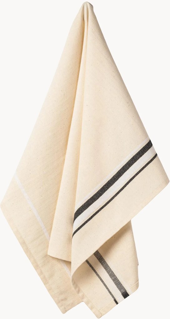 Panos de cozinha em algodão French Stripes, conjunto de 2