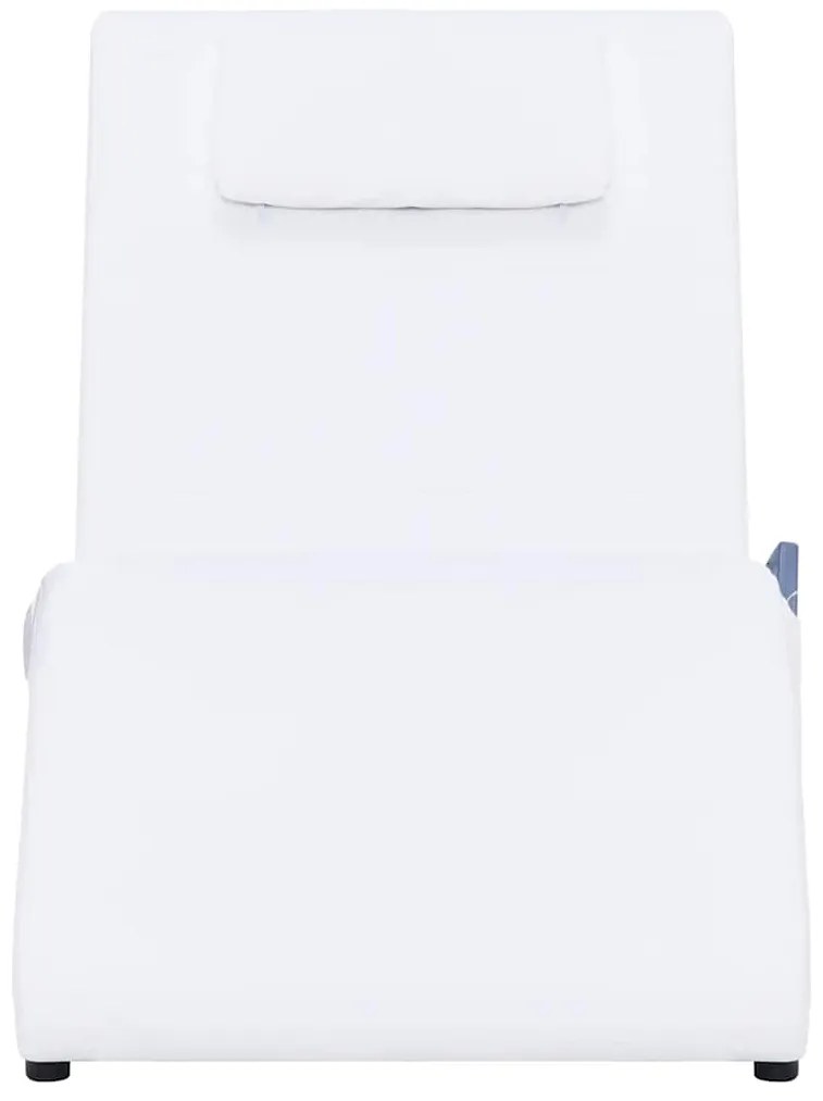 Chaise longue de massagem c/ almofada couro artificial branco