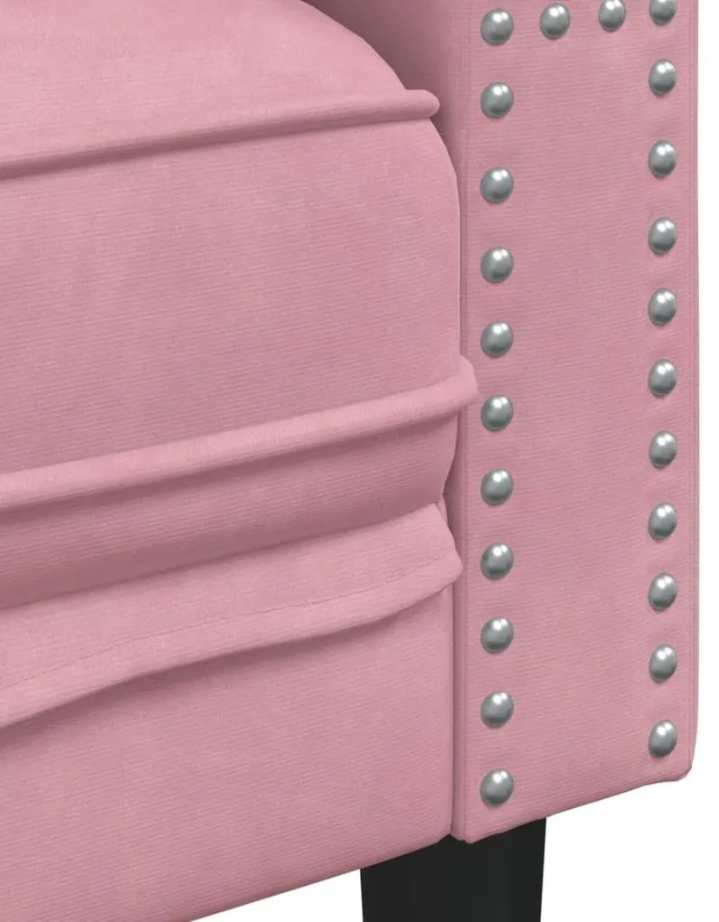 Sofá chesterfield veludo rosa