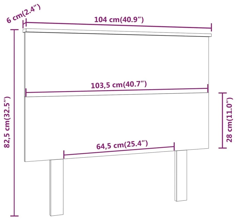 Cabeceira de cama 104x6x82,5 cm pinho maciço castanho mel