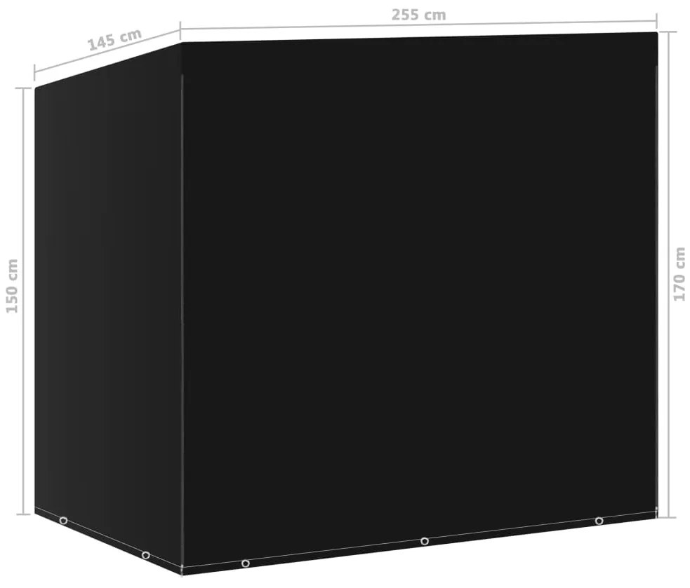 Capa banco baloiço 10 ilhós e 2 fechos de correr 255x145x170cm
