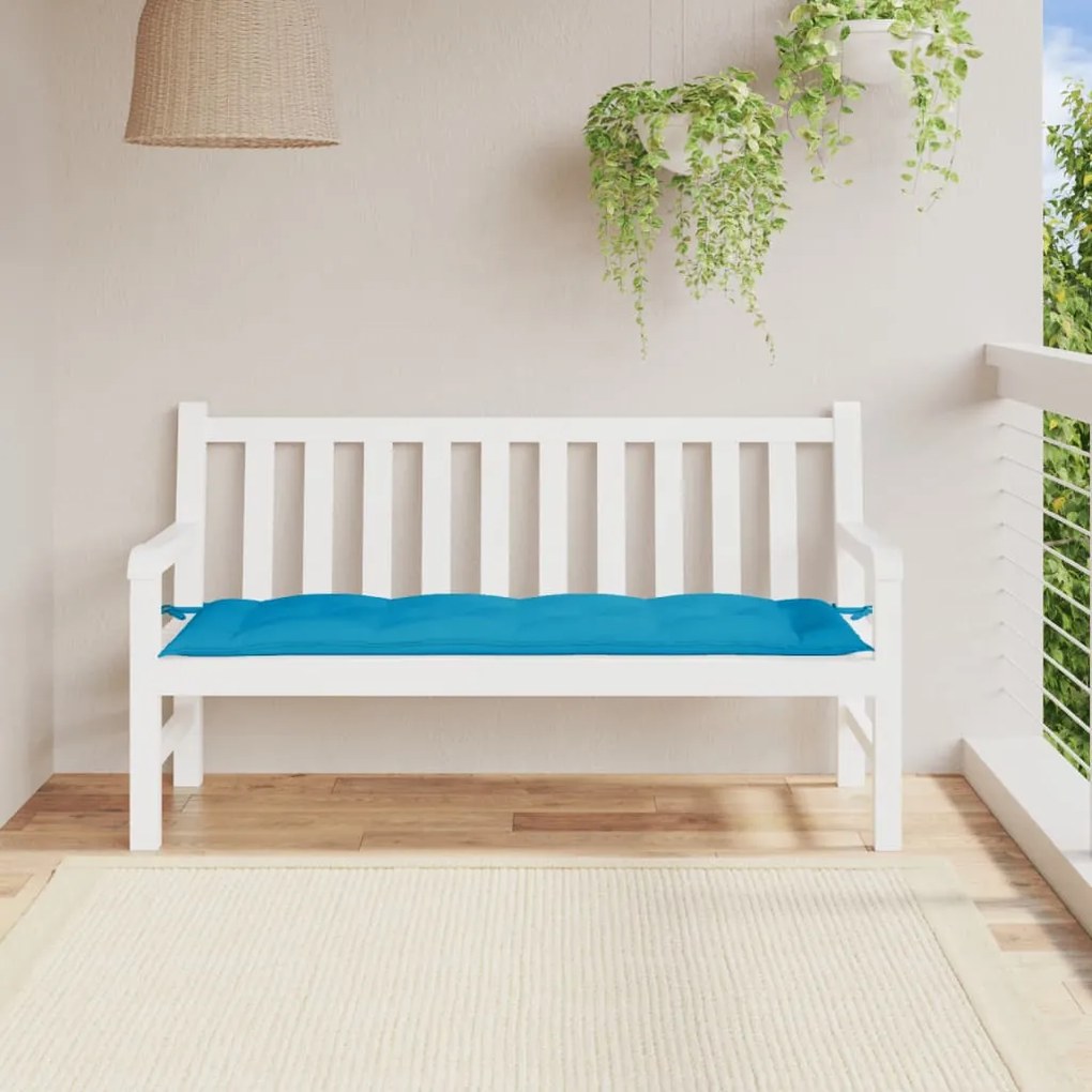 vidaXL Almofadão p/ banco jardim 150x50x7 cm tecido oxford azul-claro