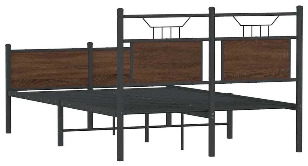 Estrutura cama s/ colchão derivados madeira carvalho castanho