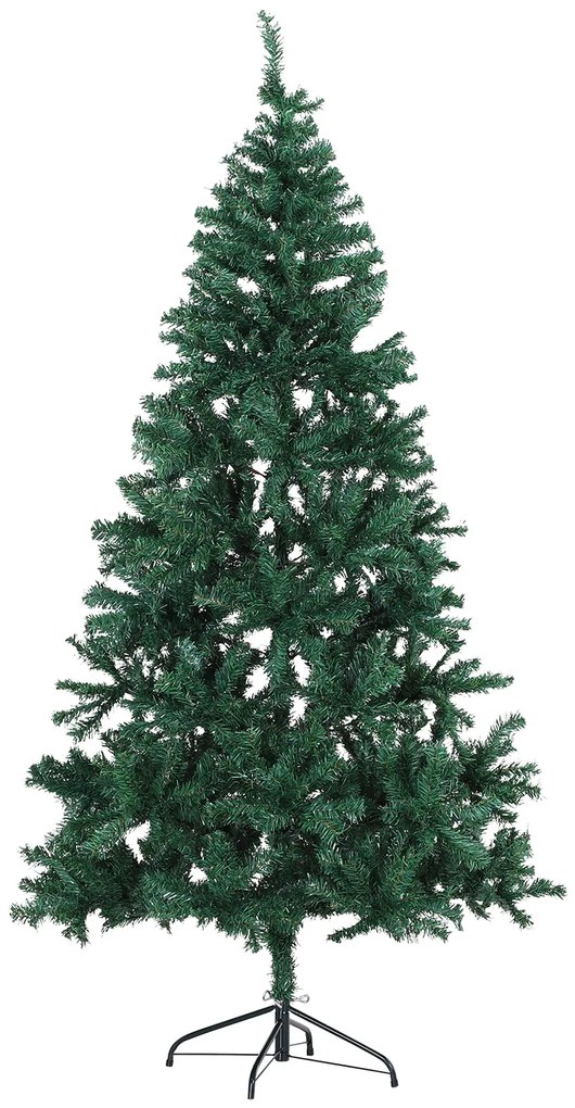 Árvore de Natal Decoração Artificial de Natal de Pinheiro de Ф102x180cm com Suporte Metálico 1000 Ramos Verde PVC