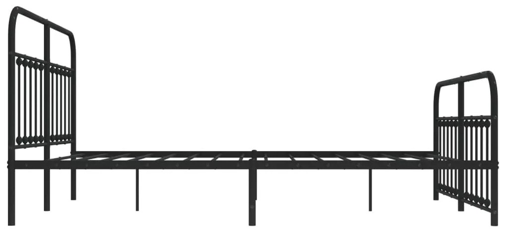 Estrutura de cama com cabeceira e pés 180x200 cm metal preto