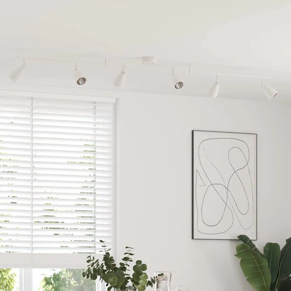 vidaXL Spotlight de Teto 6 Vias Ajustável Branco GU10