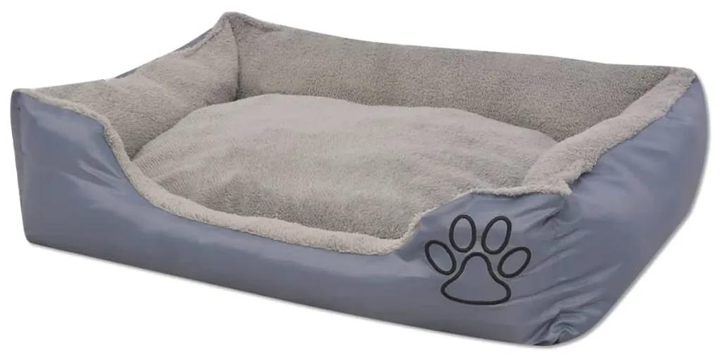 Cama para cães com almofada acolchoada tamanho M cinzento