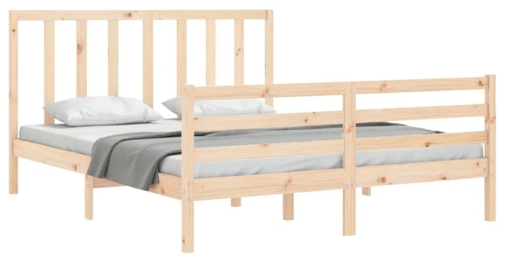 Cama sem colchão 160x200 cm madeira de pinho maciça