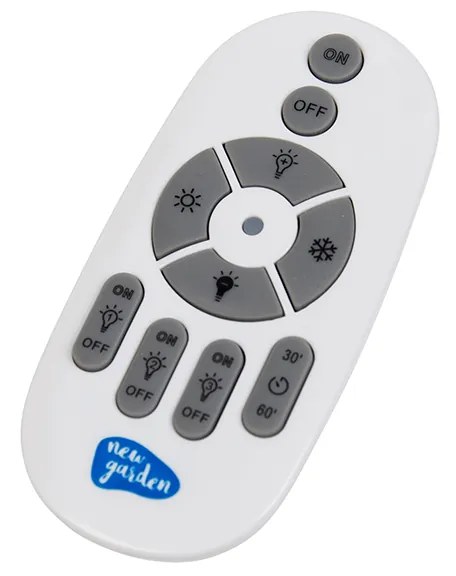 Candeeiro de pé de vime regulável IP65 com controlo remoto - Saona