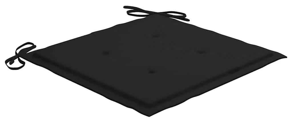 3 pcs conj. jantar dobrável exterior c/ almofadão teca maciça