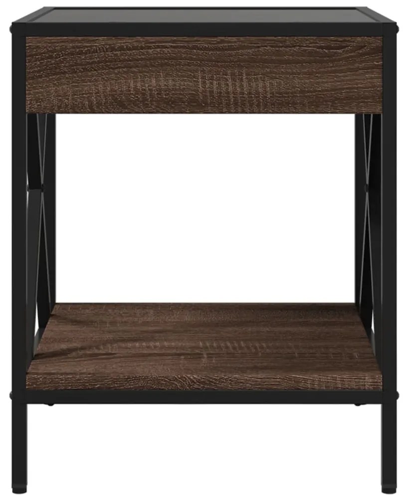 Mesa de cabeceira c/ LED Infinity 40x40x49 cm carvalho castanho