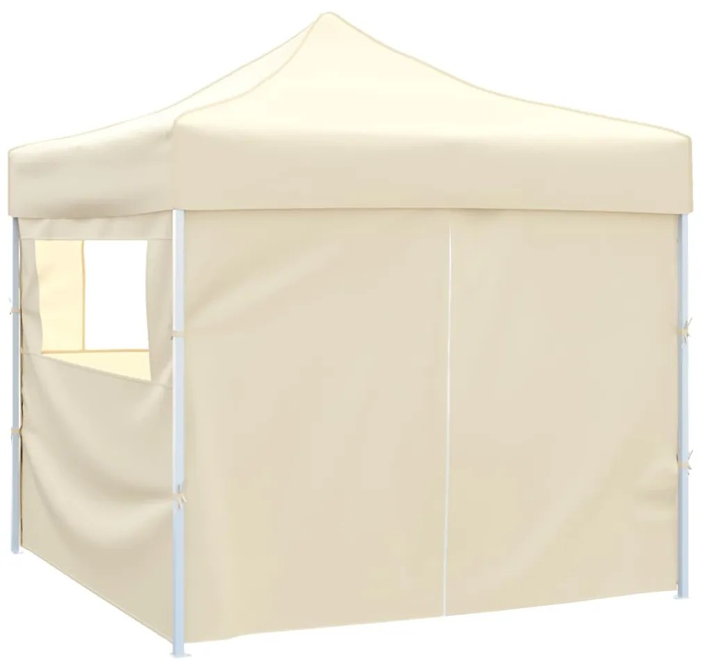 Tenda dobrável 3 x 3 m creme com 4 paredes
