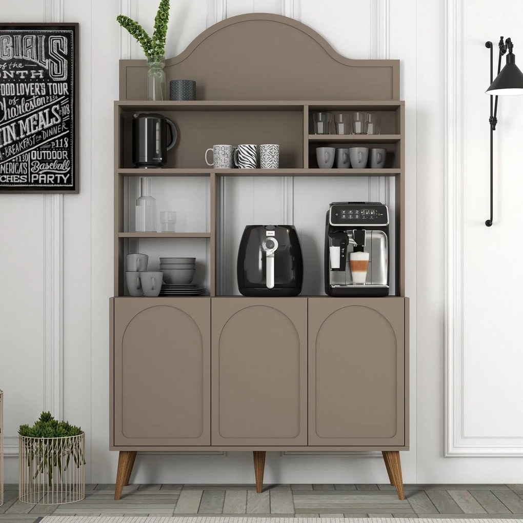 Armário Alto de Cozinha "Coffee" - 200x120x35 cm - Atlas e Nogueira -