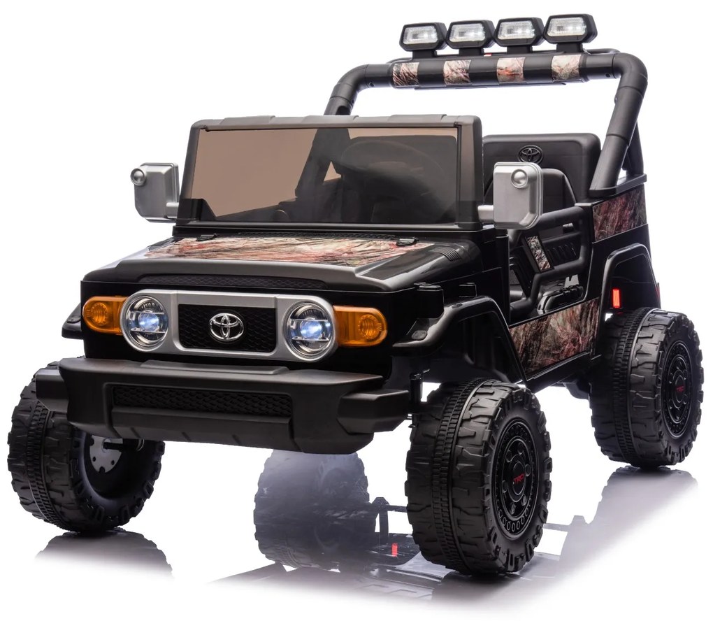 Carro elétrico para crianças Toyota FJ Cruiser XXL 24V 4x4, licença oficial (dois lugares), bateria de lítio portátil, chassis alto, suspensão traseir