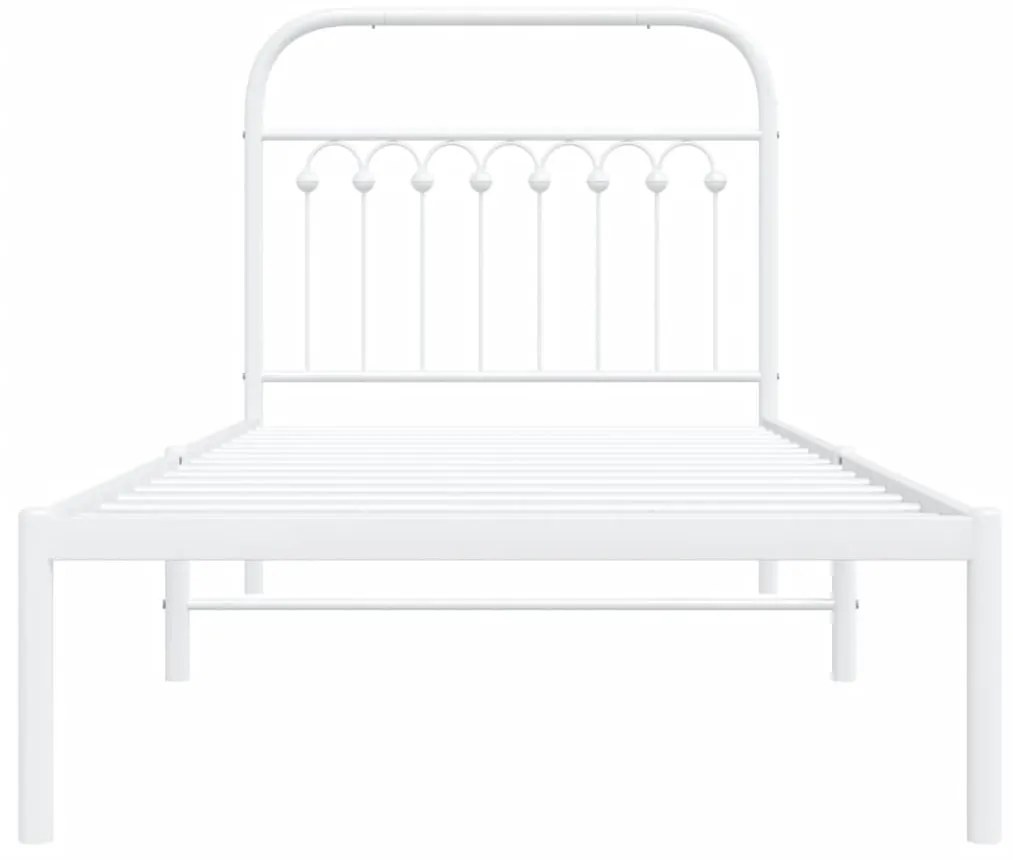 Estrutura de cama com cabeceira 90x190 cm metal branco