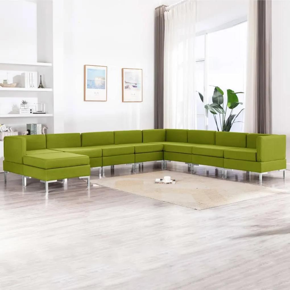 9 pcs conjunto de sofás tecido verde