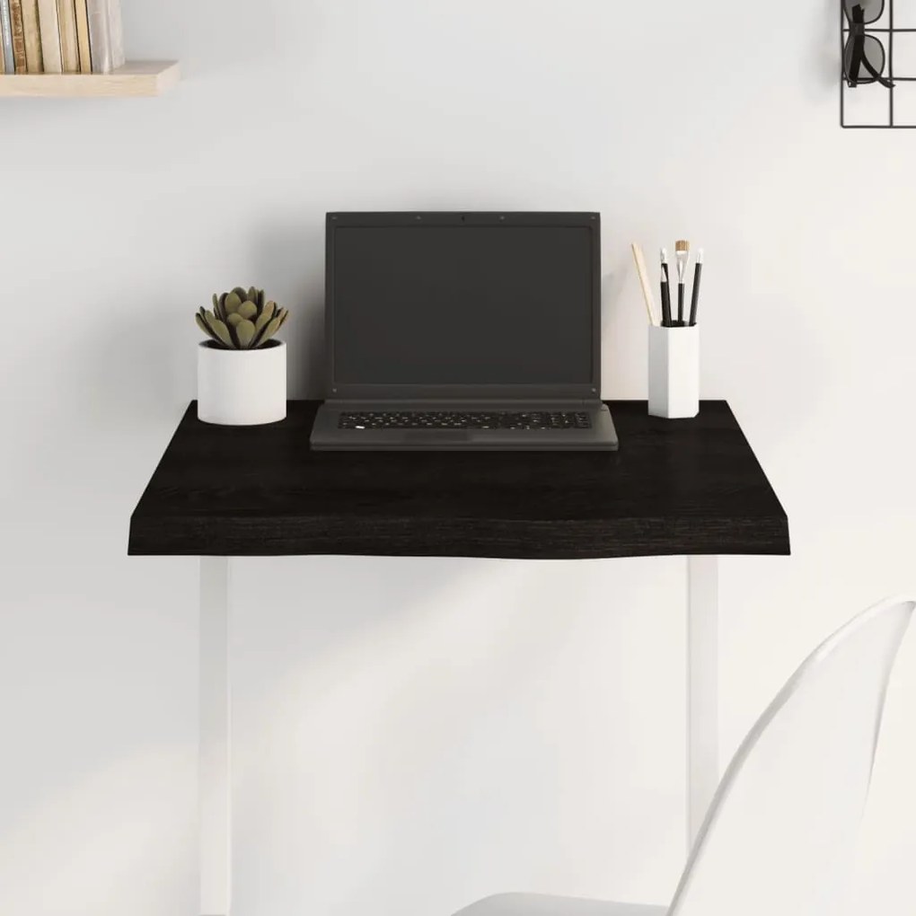 vidaXL Tampo de mesa 60x60x(2-4) cm carvalho tratado castanho-escuro