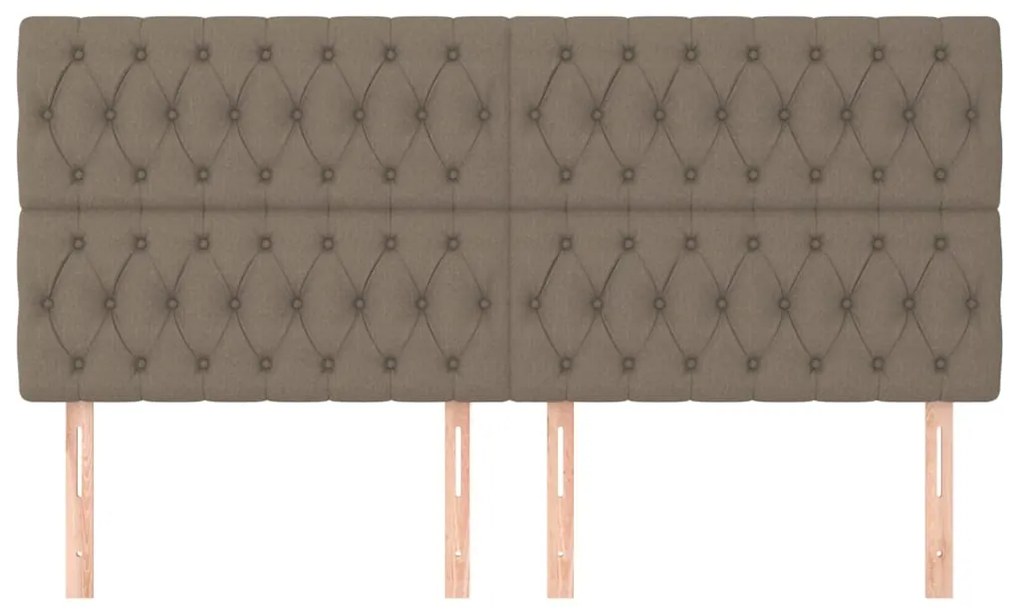 Cabeceira cama 4 pcs tecido 90x7x78/88 cm cinzento-acastanhado