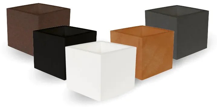 Vaso de flores colorido quadrado Polietileno CASA, JARDIM, RESTAURANTE, BAR NARCISO 50 (49x49x45 cm) - Castanho