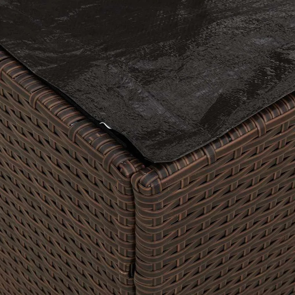 Caixa de Armazenamento Externa Marrom e Creme Rattan Médio