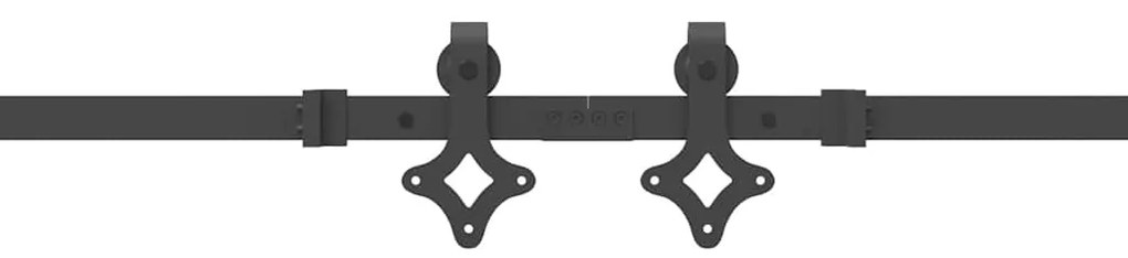 Kit de ferragens para porta deslizante 427 cm aço preto